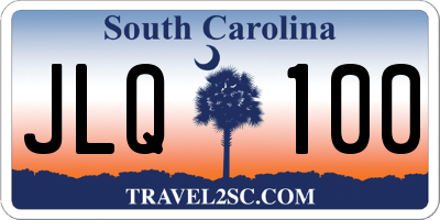 SC license plate JLQ100