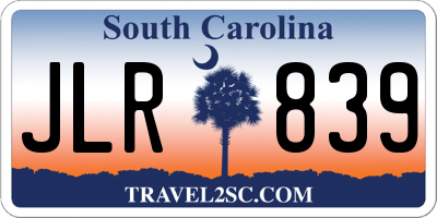 SC license plate JLR839