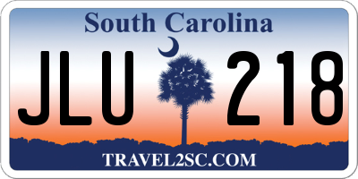 SC license plate JLU218