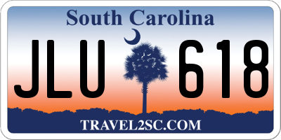 SC license plate JLU618