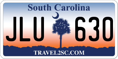 SC license plate JLU630