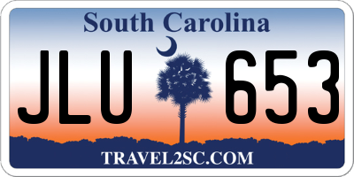 SC license plate JLU653