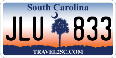 SC license plate JLU833