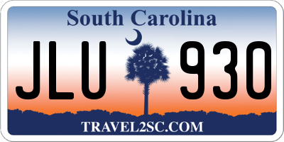 SC license plate JLU930