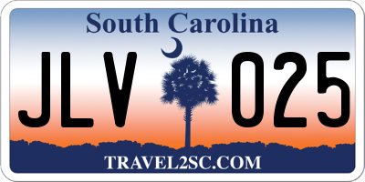 SC license plate JLV025