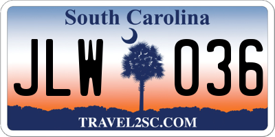 SC license plate JLW036
