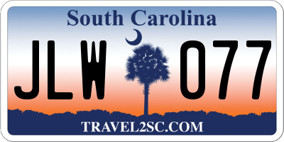 SC license plate JLW077