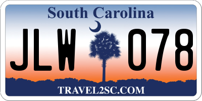 SC license plate JLW078