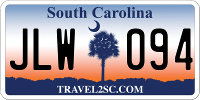 SC license plate JLW094
