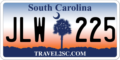 SC license plate JLW225