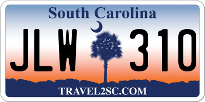SC license plate JLW310