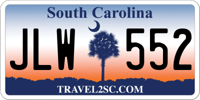 SC license plate JLW552