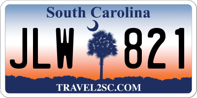 SC license plate JLW821