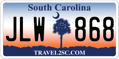 SC license plate JLW868