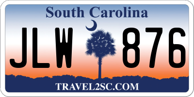 SC license plate JLW876