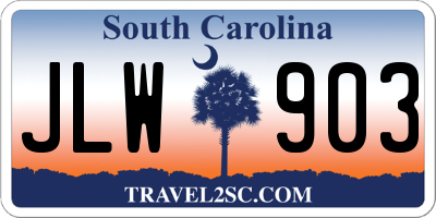 SC license plate JLW903