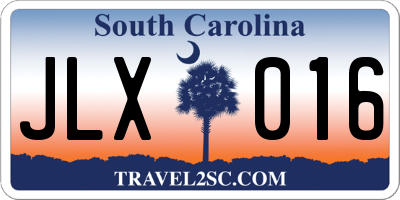 SC license plate JLX016
