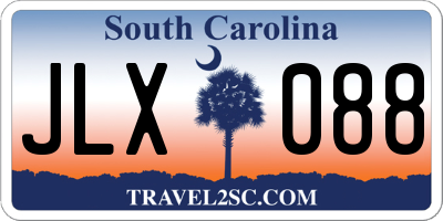 SC license plate JLX088