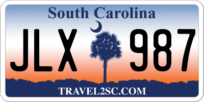SC license plate JLX987