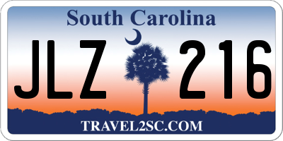 SC license plate JLZ216