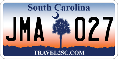 SC license plate JMA027