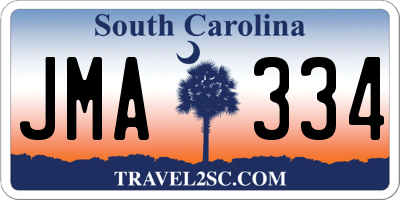 SC license plate JMA334