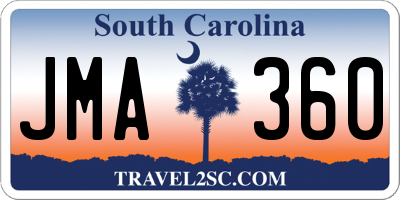 SC license plate JMA360
