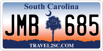 SC license plate JMB685
