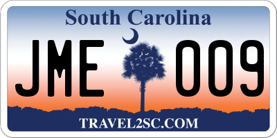 SC license plate JME009