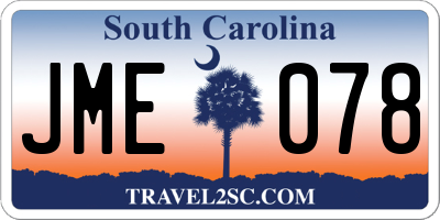 SC license plate JME078