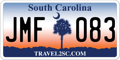 SC license plate JMF083