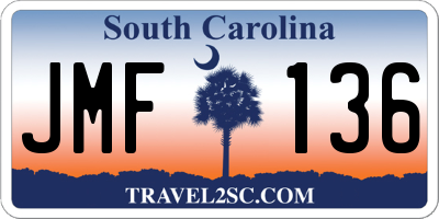 SC license plate JMF136