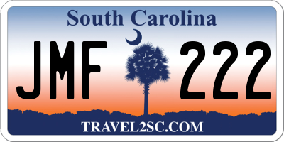 SC license plate JMF222