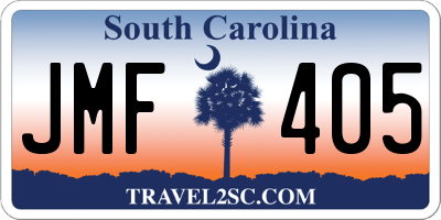 SC license plate JMF405