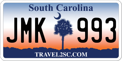 SC license plate JMK993
