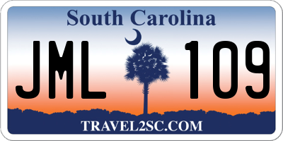 SC license plate JML109