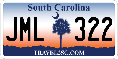 SC license plate JML322