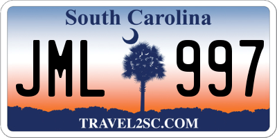 SC license plate JML997