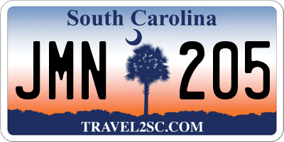 SC license plate JMN205