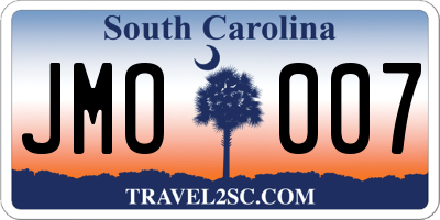 SC license plate JMO007