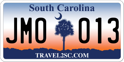 SC license plate JMO013