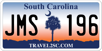 SC license plate JMS196