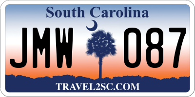 SC license plate JMW087