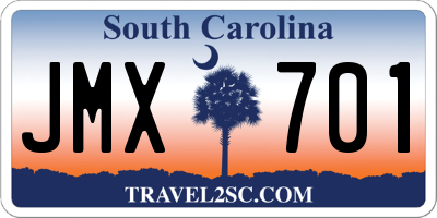 SC license plate JMX701