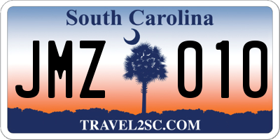 SC license plate JMZ010