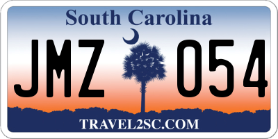 SC license plate JMZ054