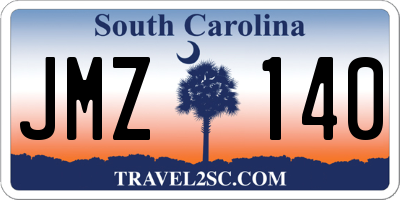 SC license plate JMZ140