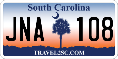 SC license plate JNA108