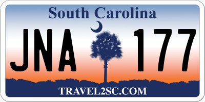 SC license plate JNA177