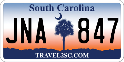 SC license plate JNA847